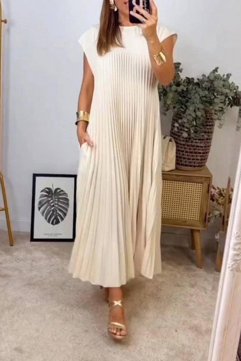 Sleeveless Pleated Dress