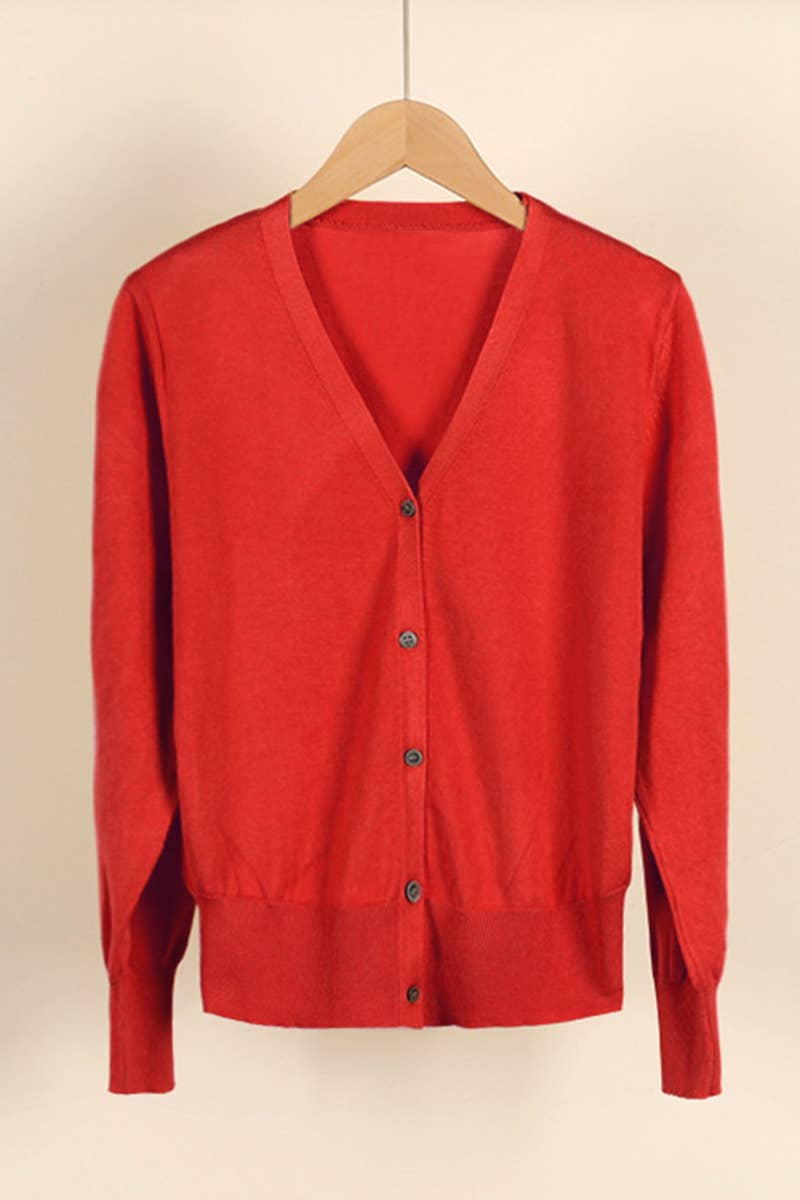 V-Neck Cardigan Sweater