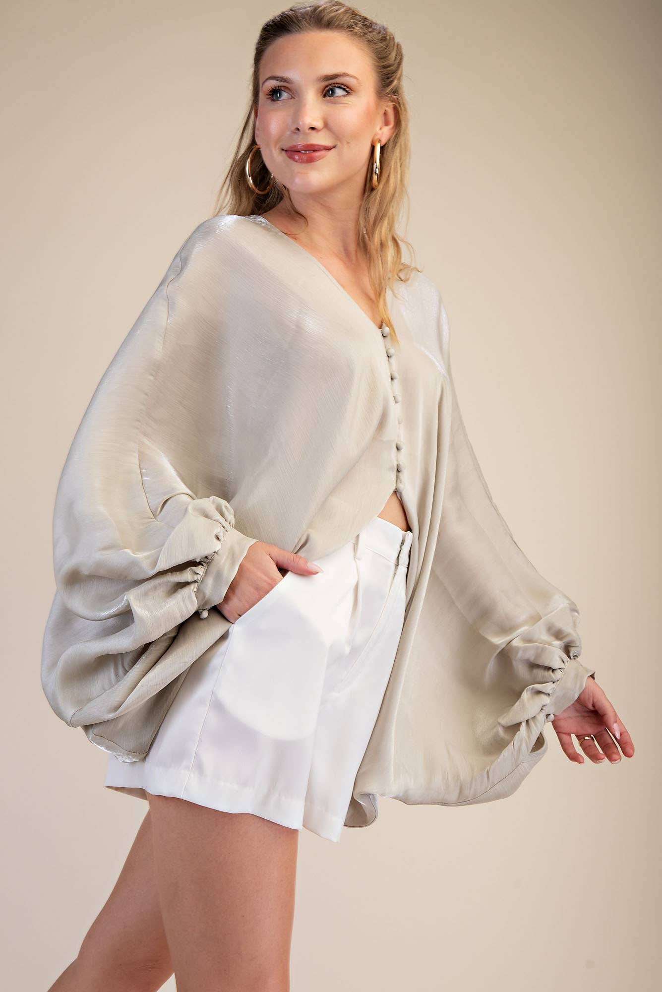 V-Neck Puff Sleeve Top