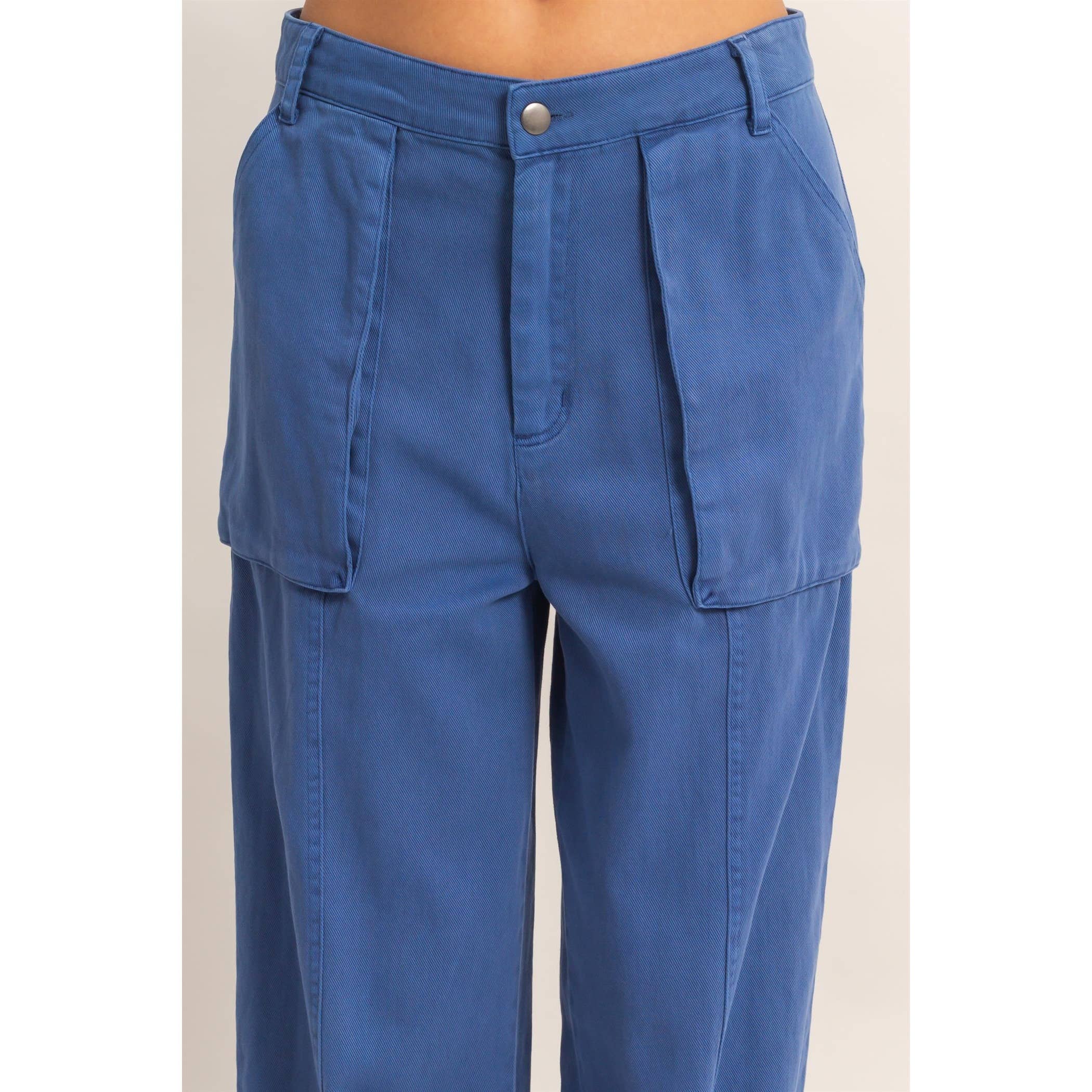 High Rise Cargo Pants With Ankle Ties