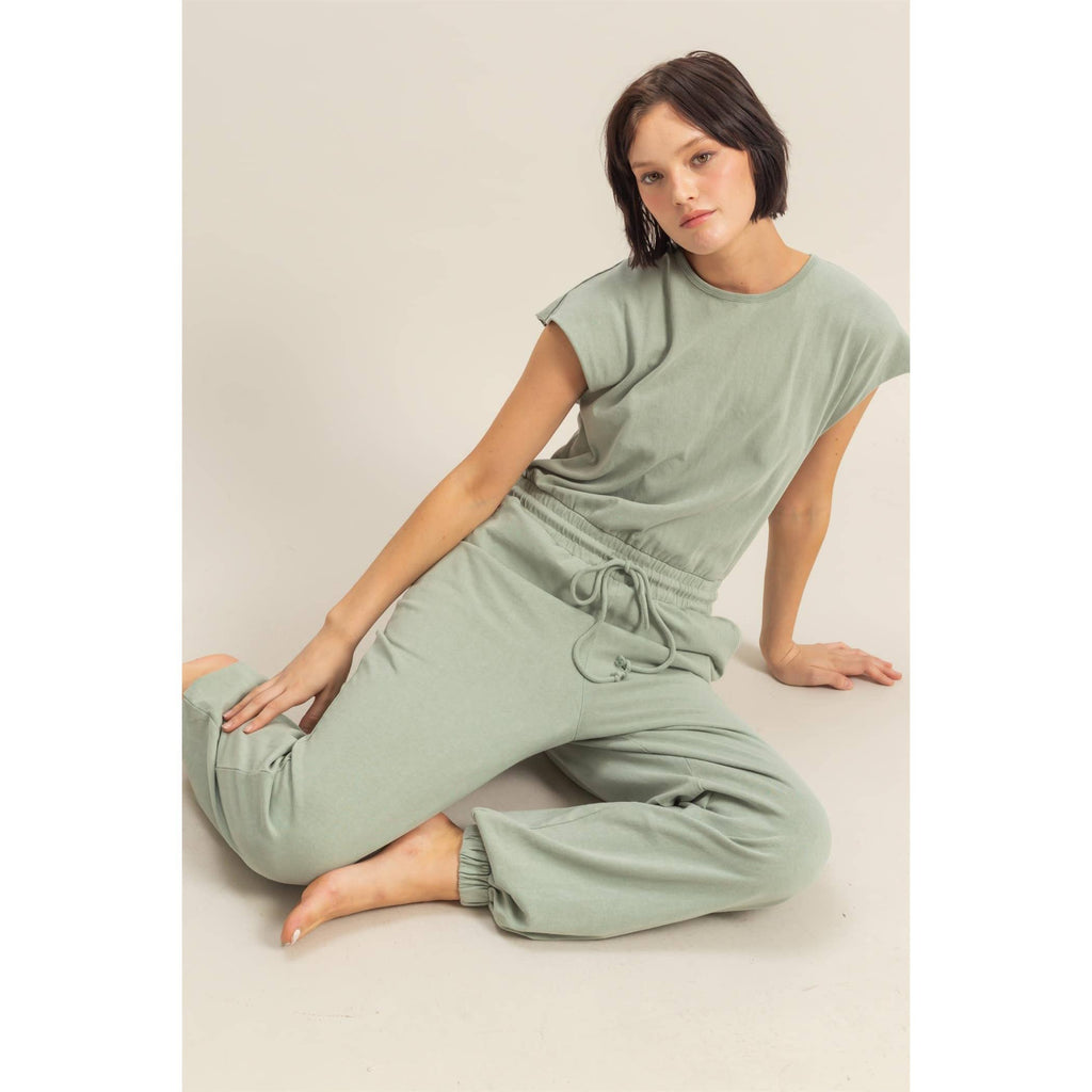Short Sleeve Casual Jumpsuit
