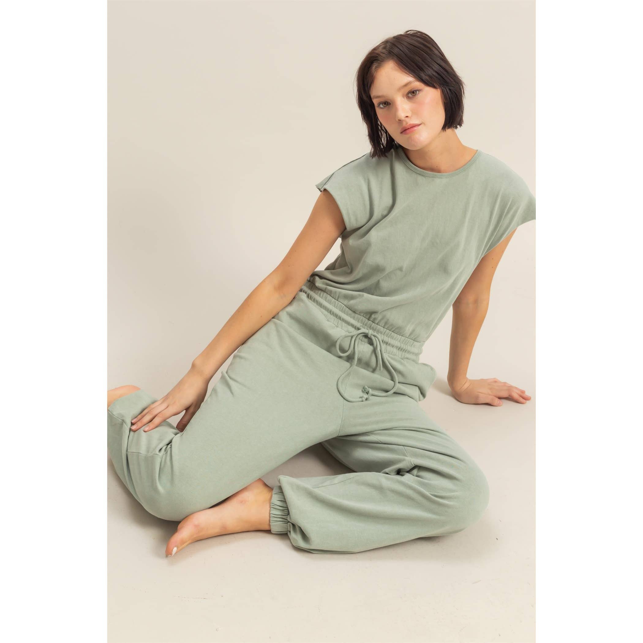 Short Sleeve Casual Jumpsuit