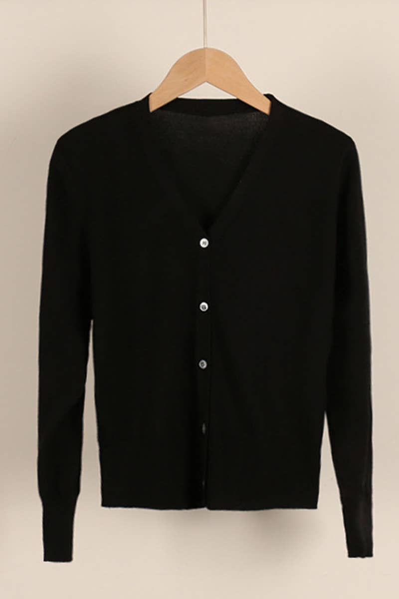 V-Neck Cardigan Sweater