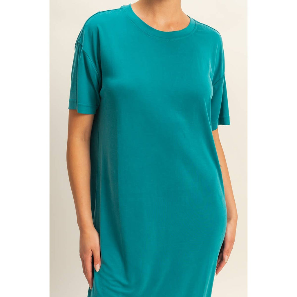 Side Slit T-Shirt Midi Dress