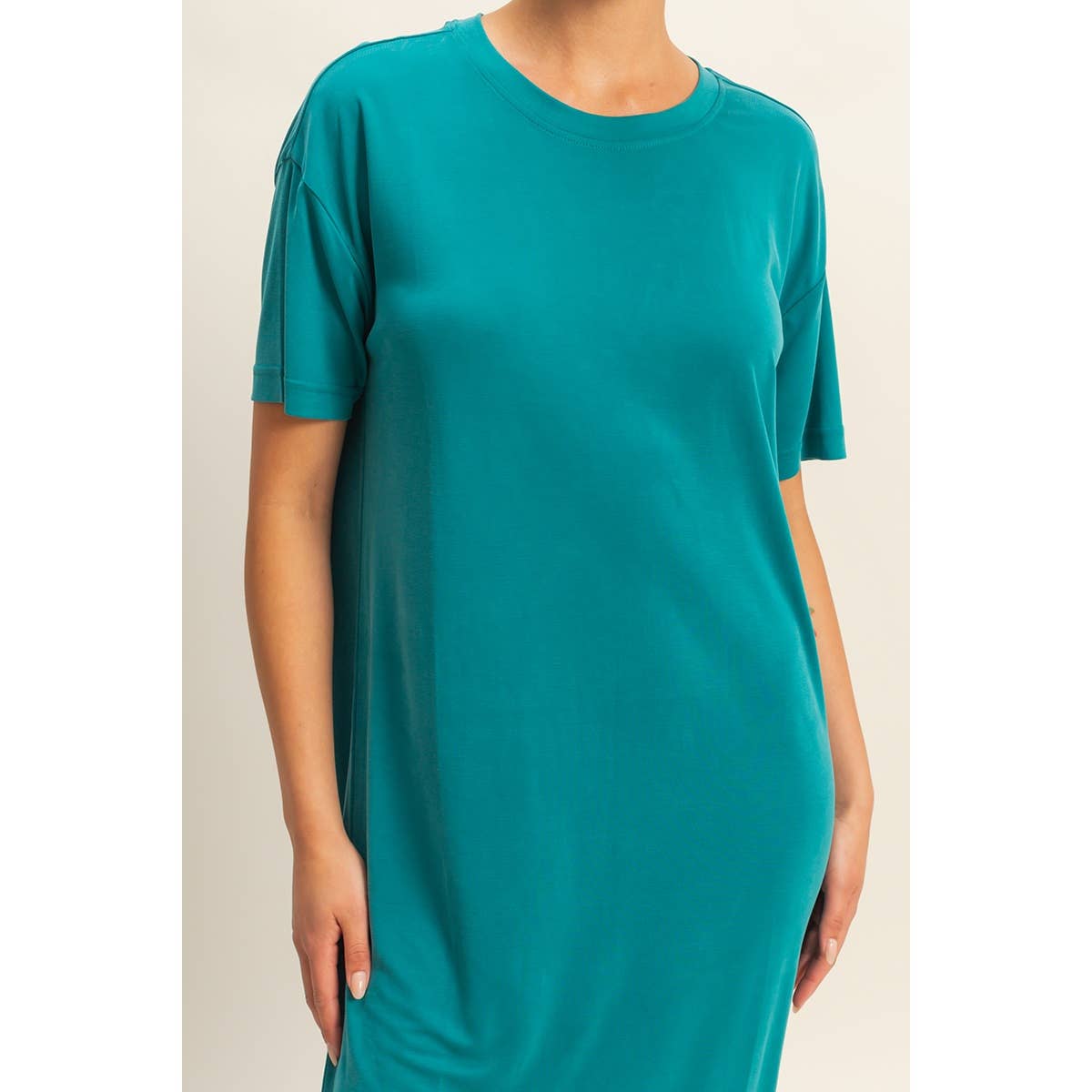 Side Slit T-Shirt Midi Dress