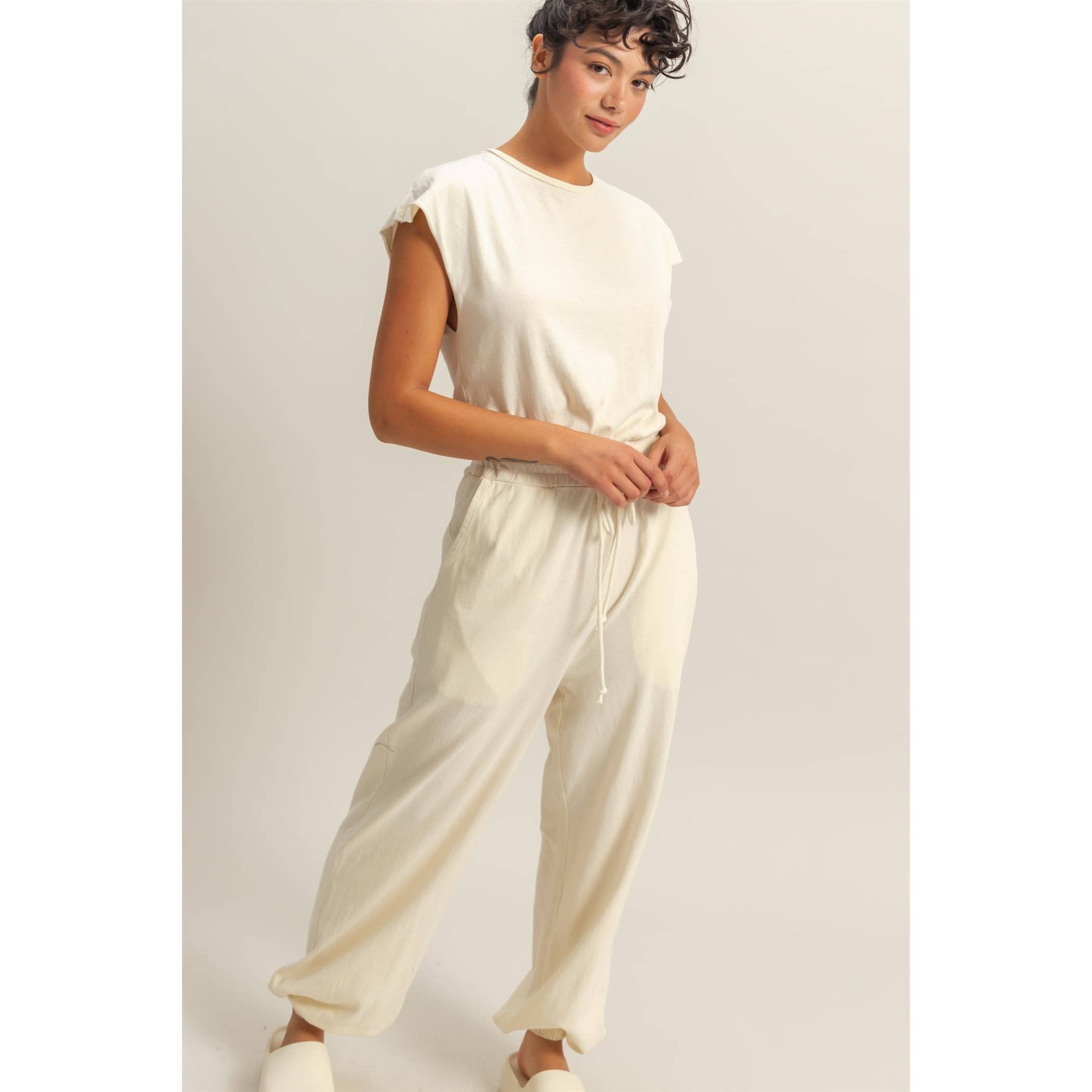 Short Sleeve Casual Jumpsuit