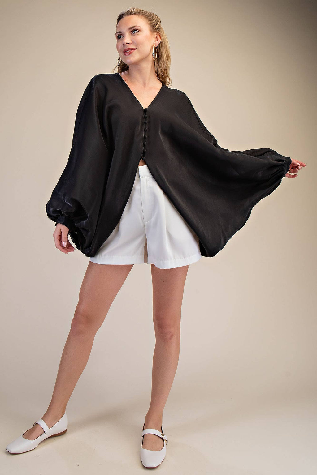 V-Neck Puff Sleeve Top