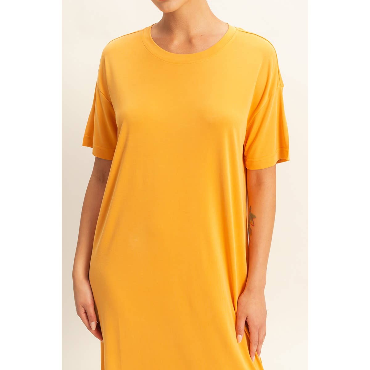 Side Slit T-Shirt Midi Dress