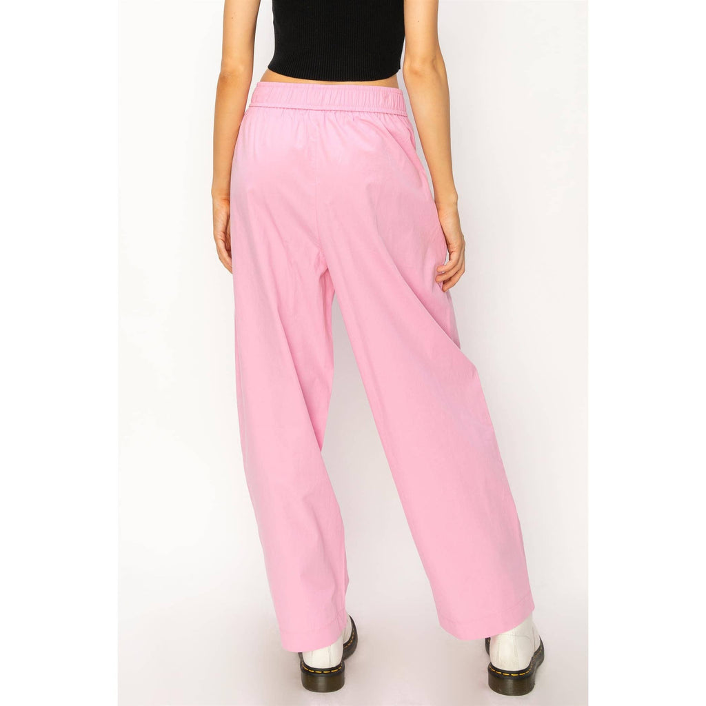 Poplin High Waist Wide Leg Pants