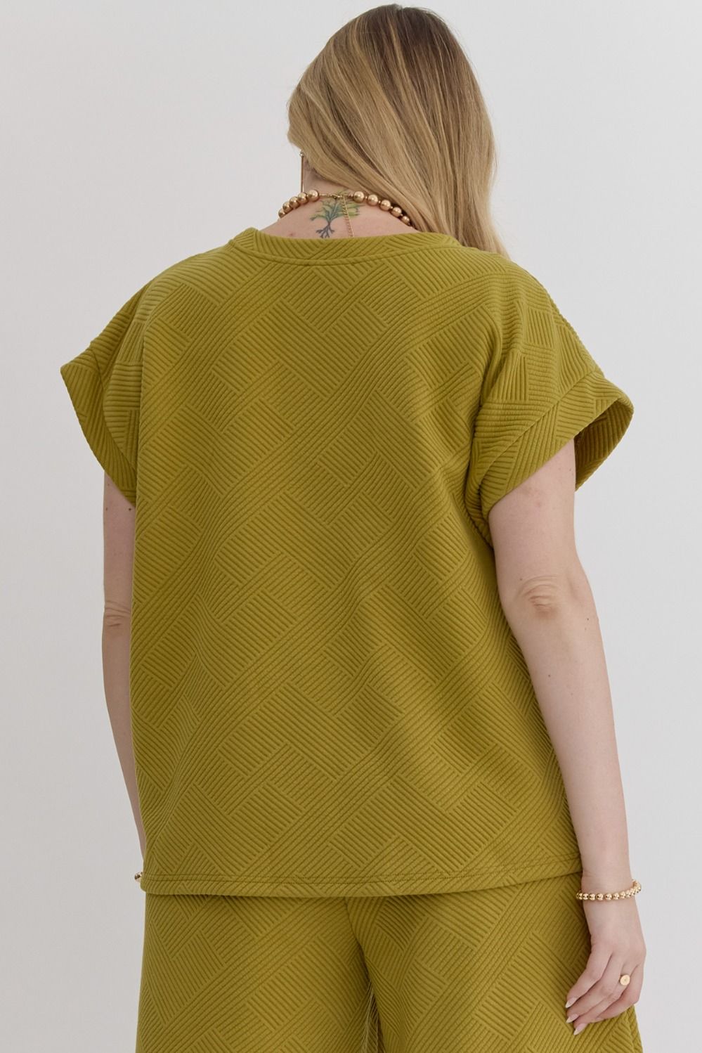 Textured Round Neck Top