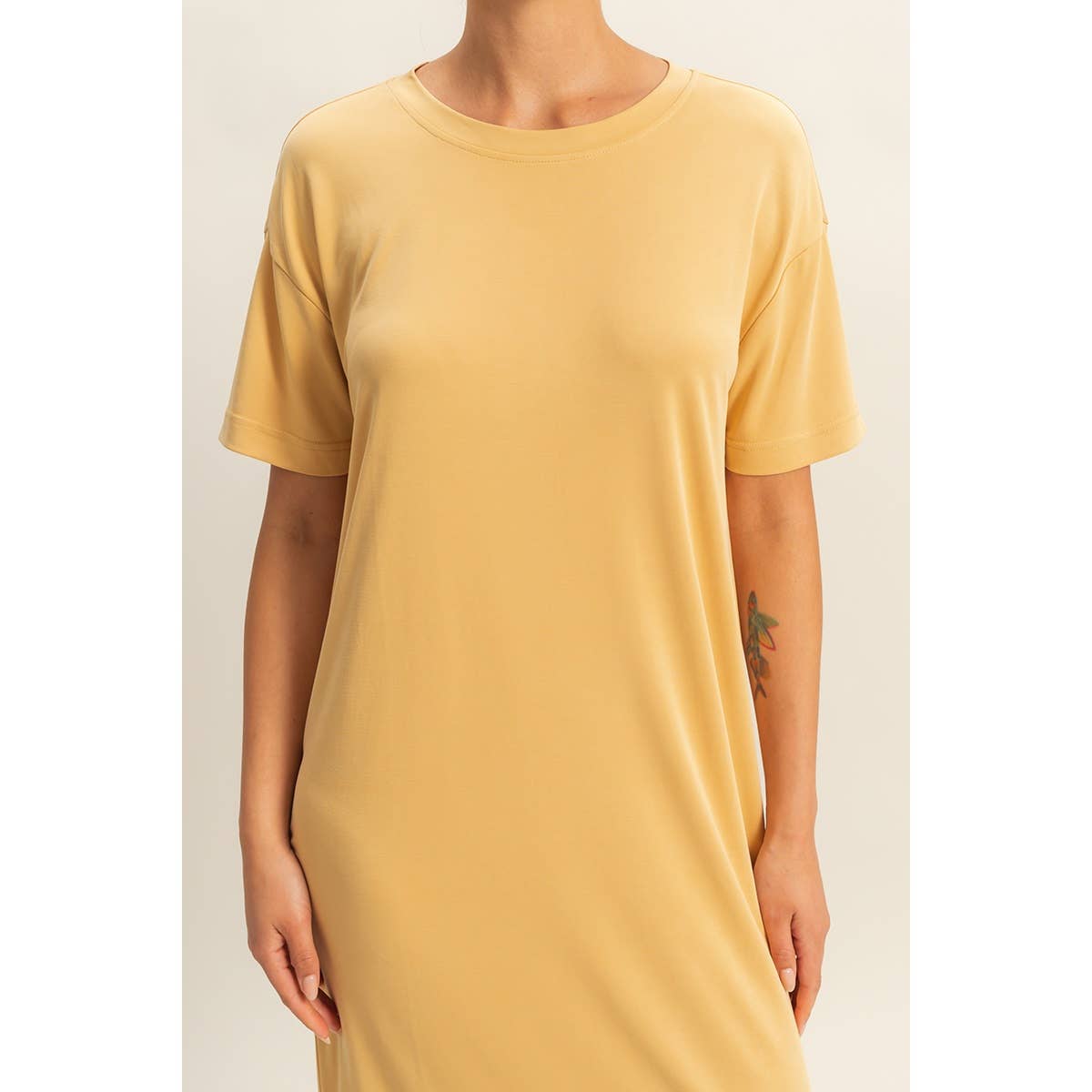 Side Slit T-Shirt Midi Dress