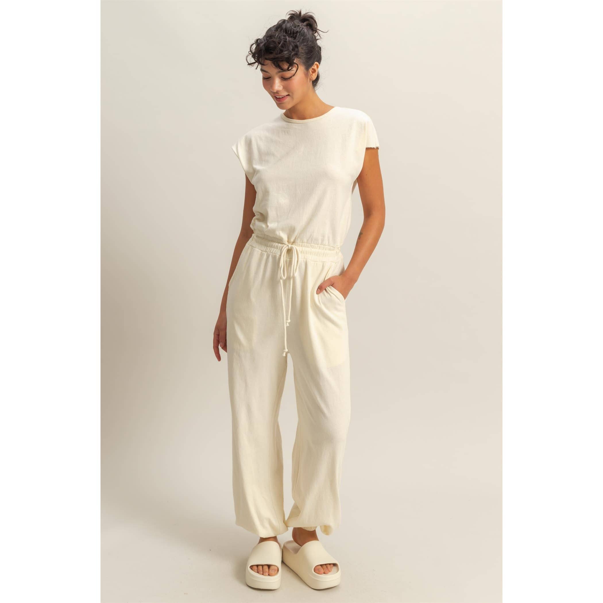 Short Sleeve Casual Jumpsuit