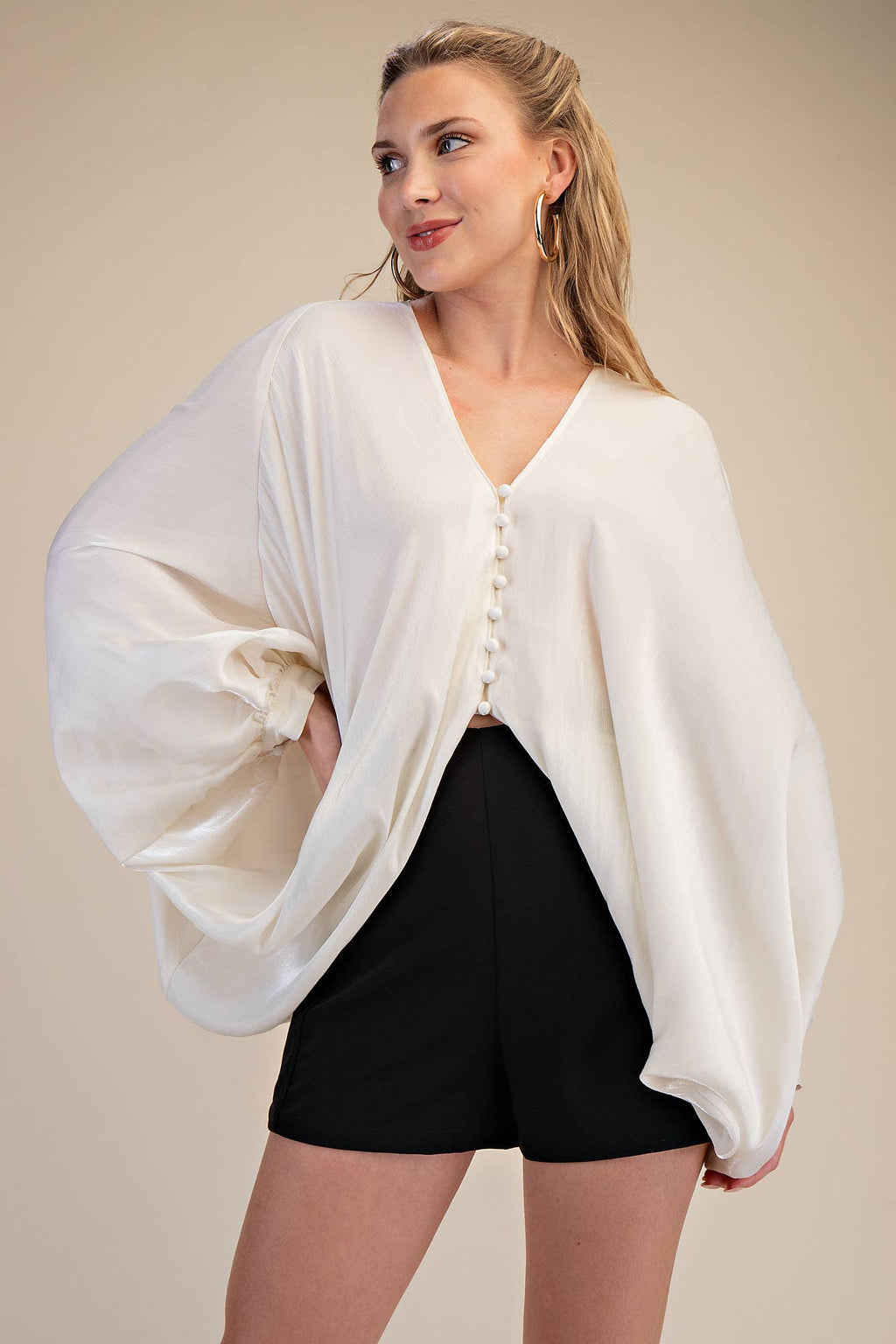 V-Neck Puff Sleeve Top