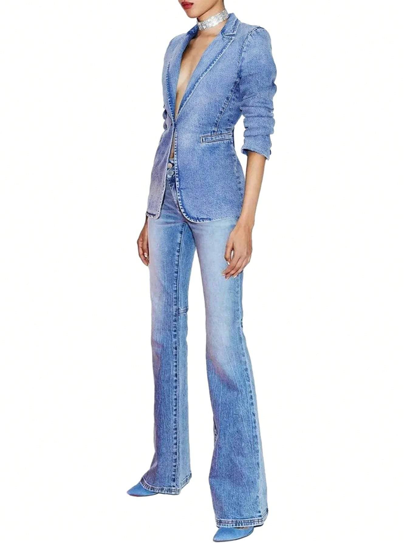 Denim suit jacket