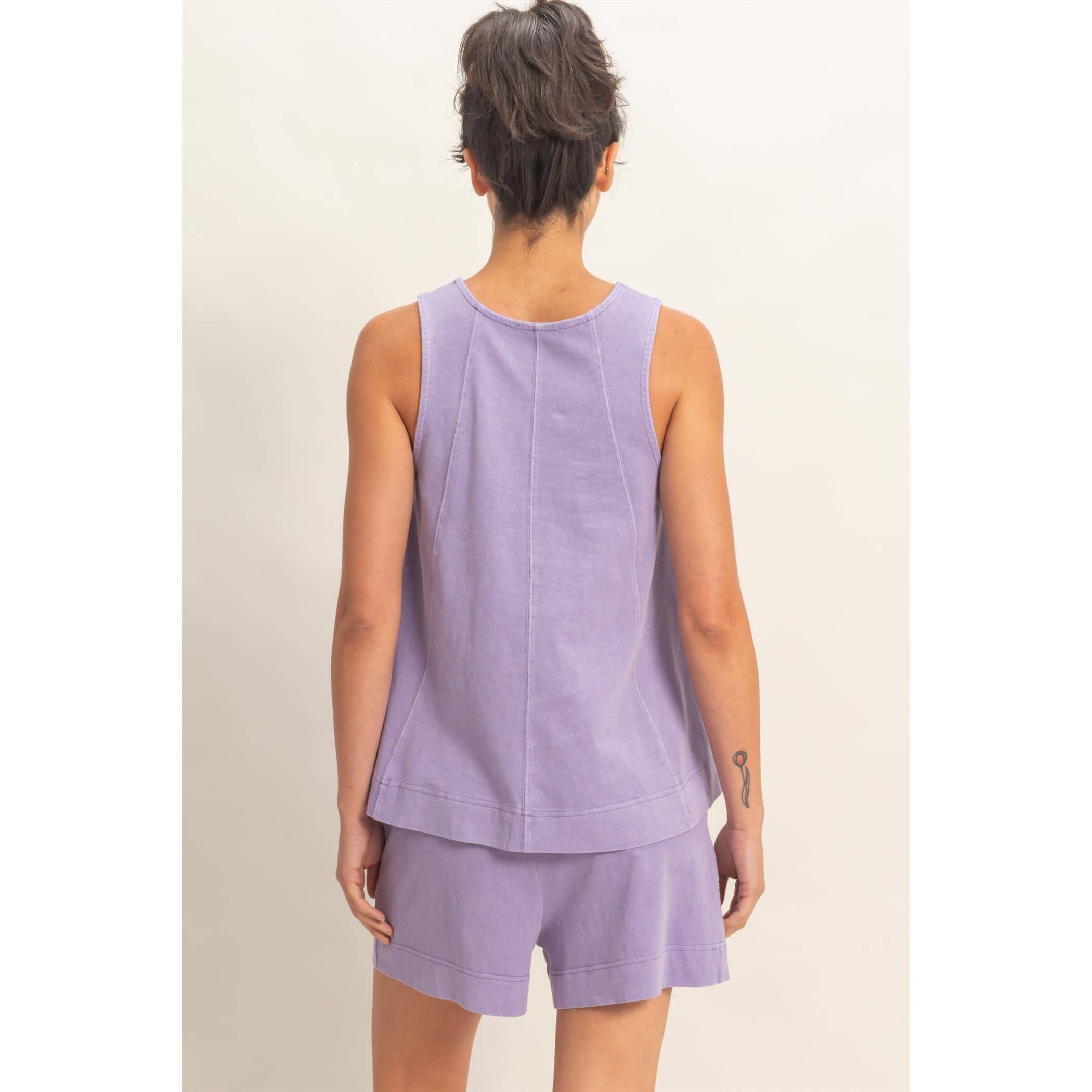 Sleeveless Round Neck Top & Shorts Set