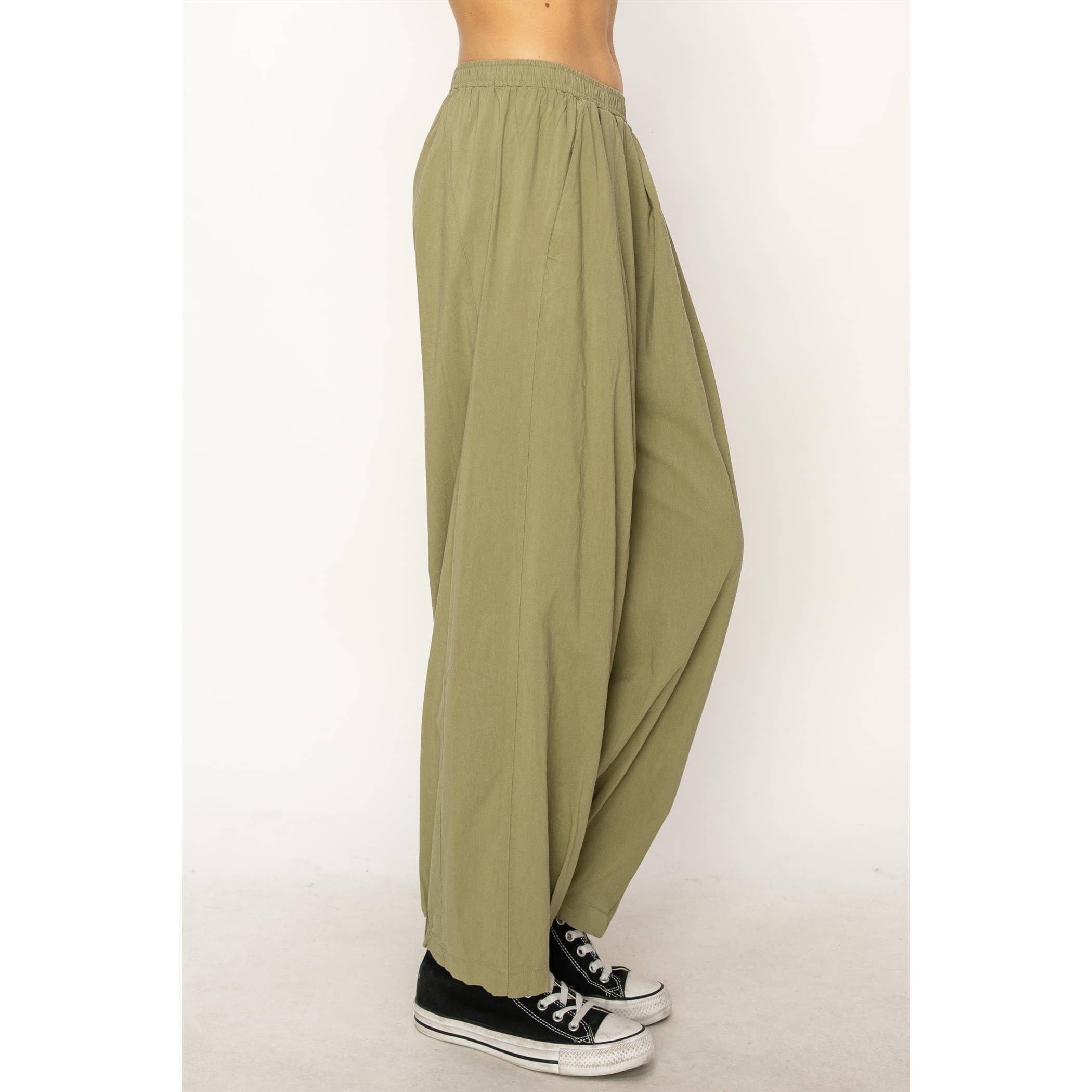 Mid Rise Wide Leg Pants