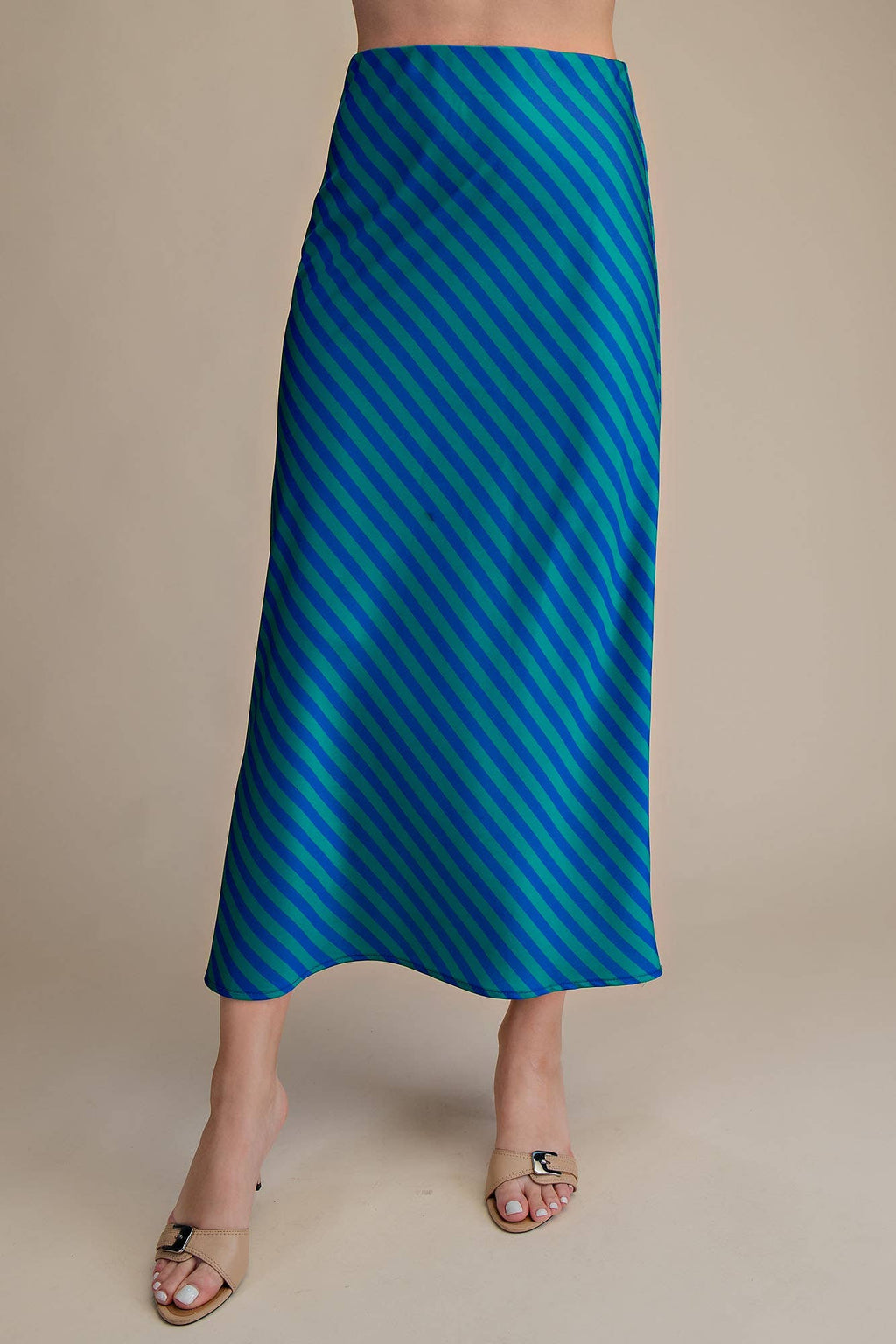 Waist Elastic Band Midi Skirt