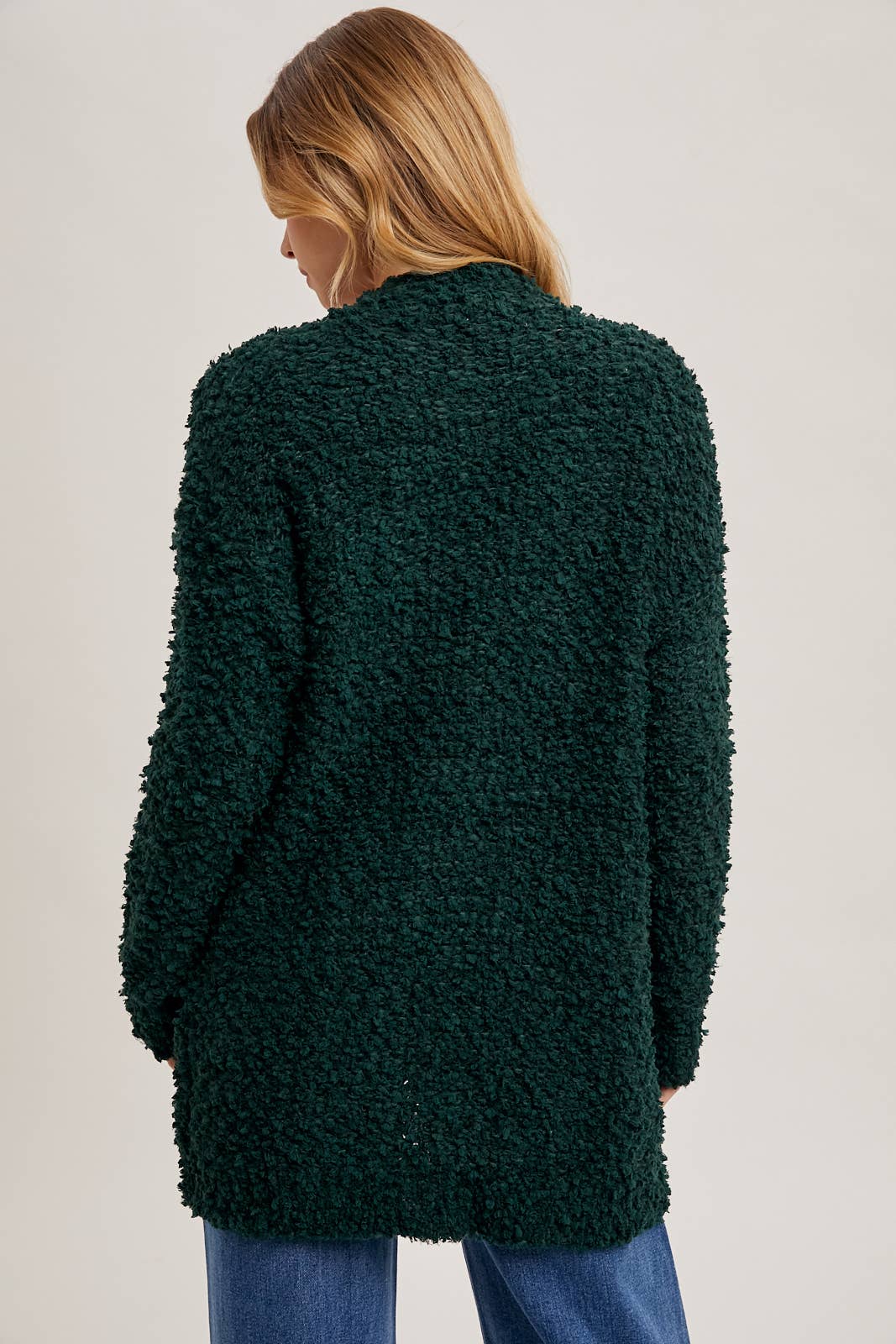 FLUFFY BOUCLÉ OPEN FRONT CARDIGAN