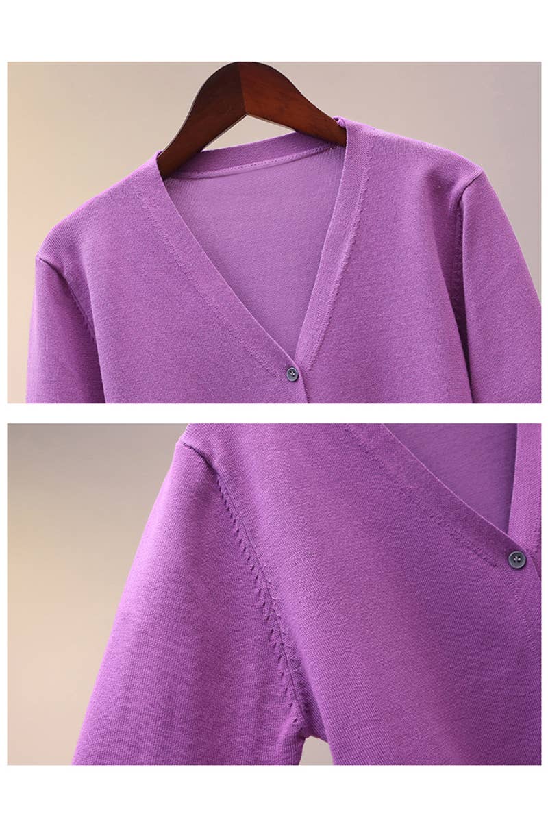 V-Neck Cardigan Sweater