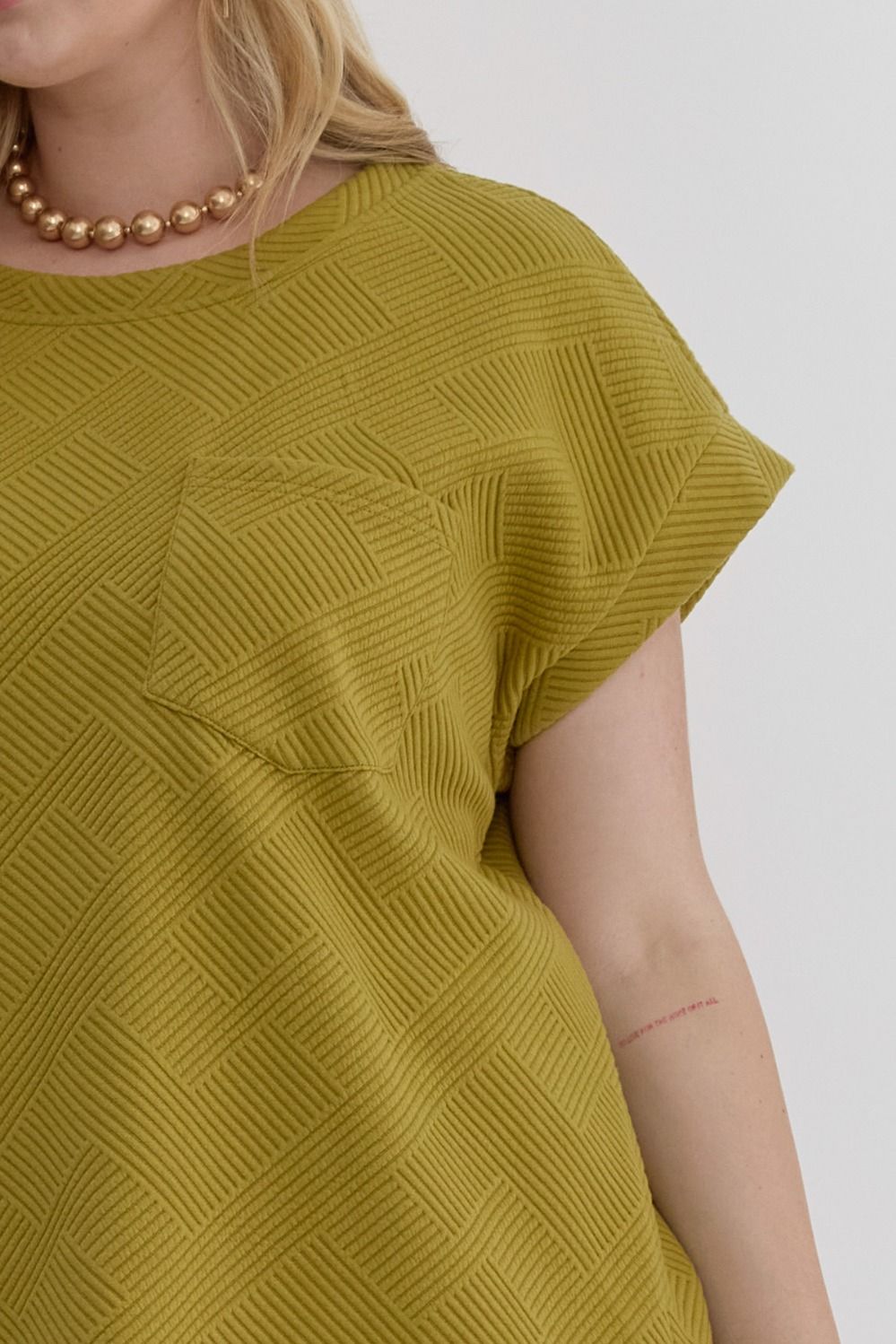 Textured Round Neck Top