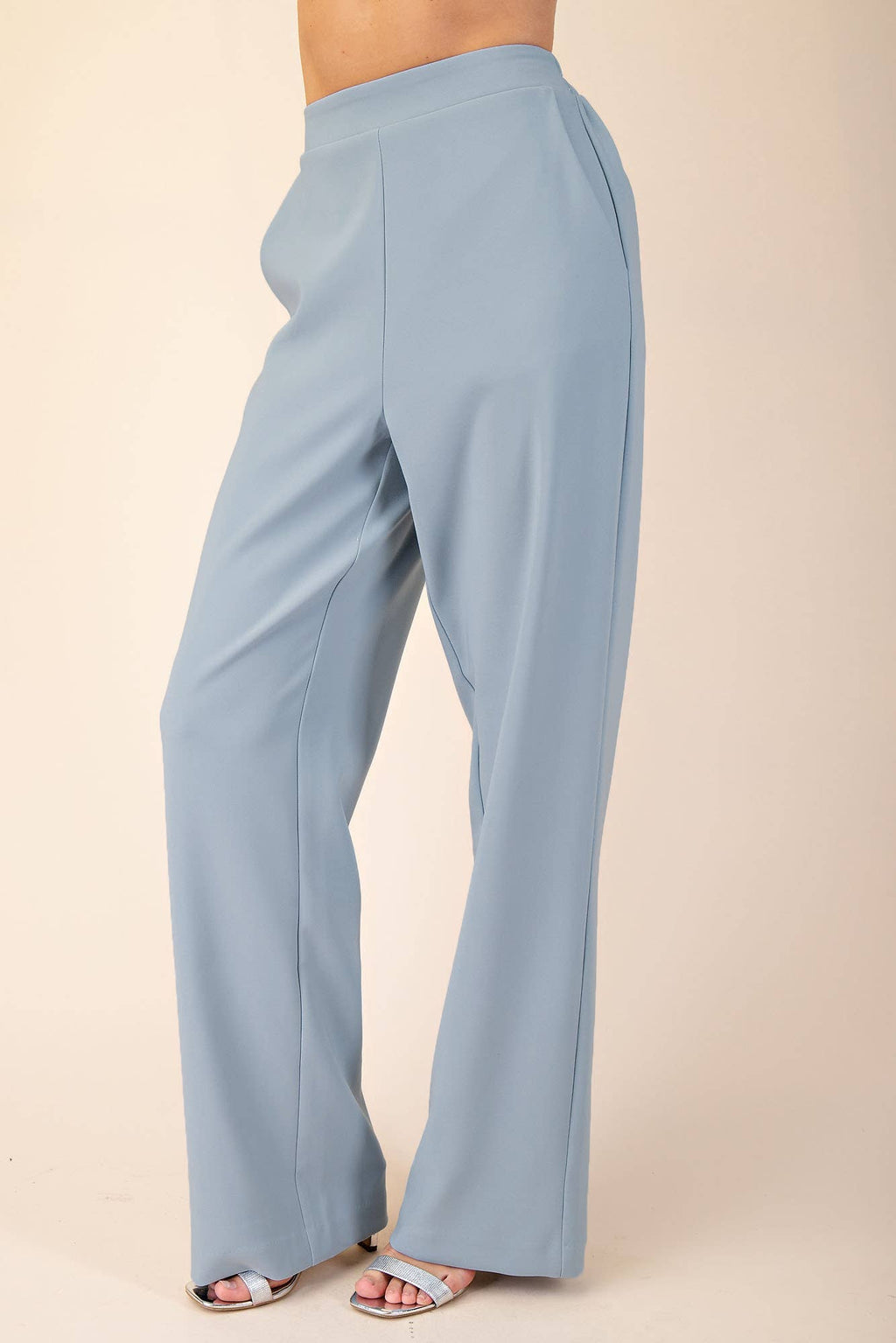 Button Vest and Wide-Leg Pant Set