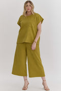 Textured Round Neck Top