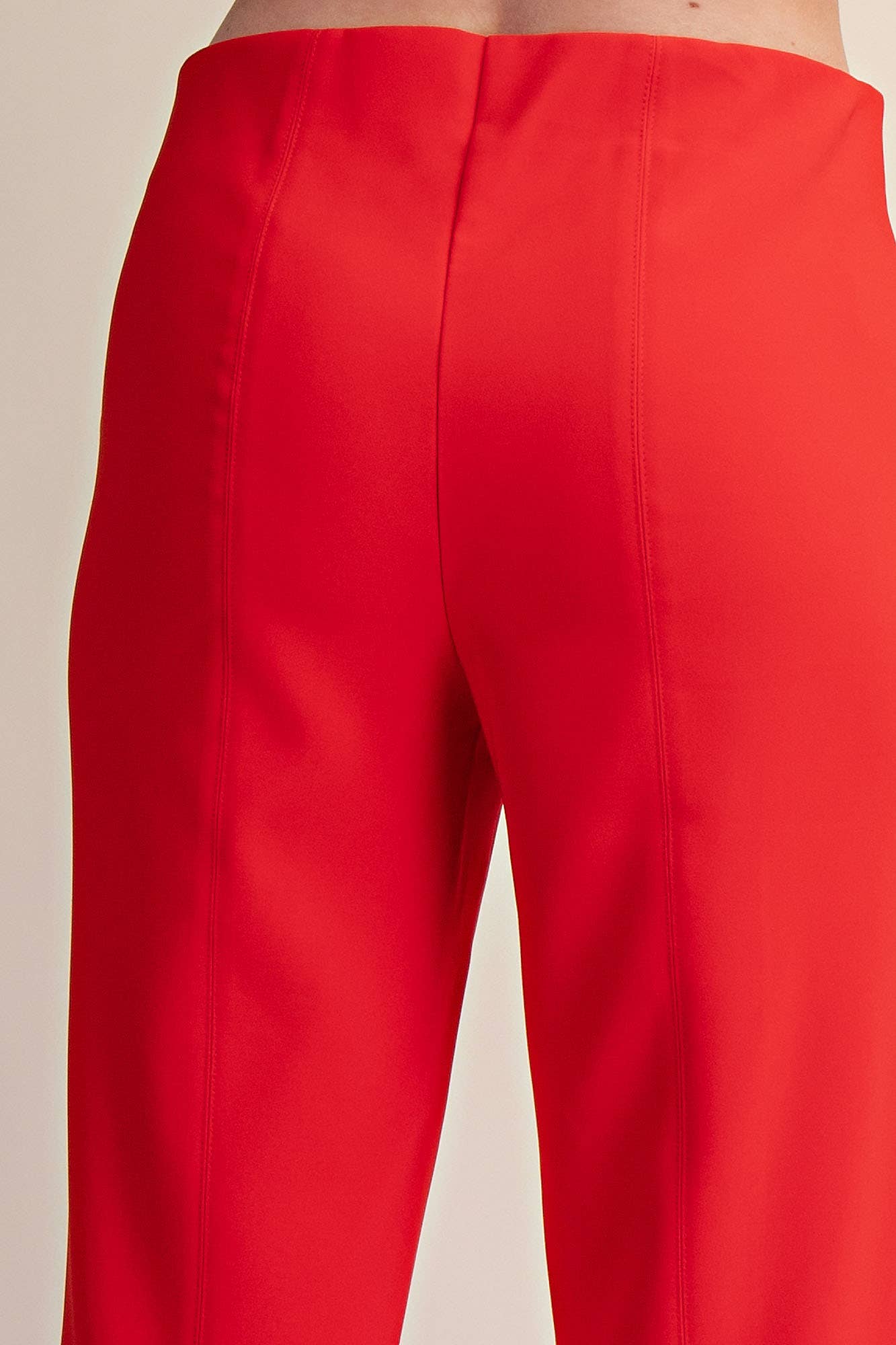 High Waist Stitch Pleats Flare Crop Stretchy Pants
