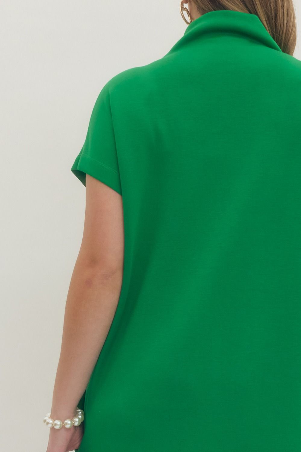 Solid Jersey Mock Neck Pullover Minidress