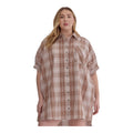 Entro Plaid Oversized Button-Down Shirt