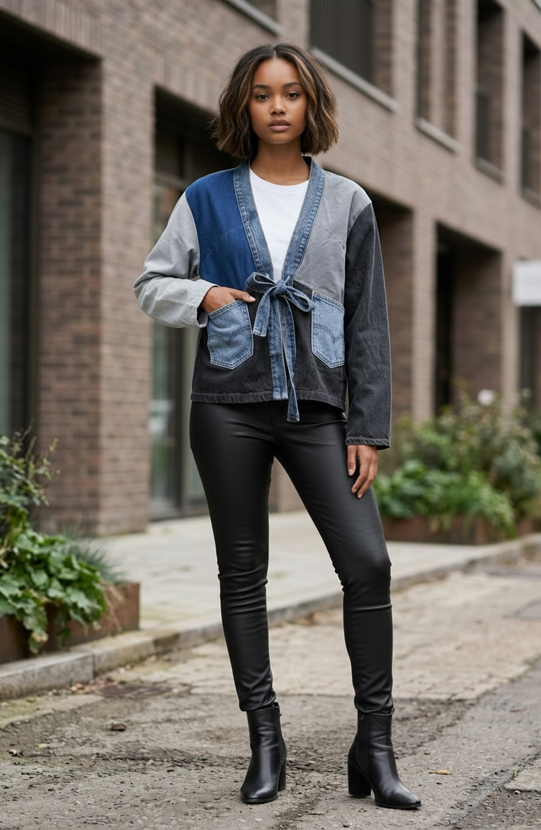 Upcycled Patchwork Denim Jacket