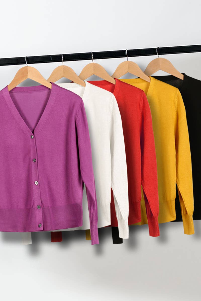 V-Neck Cardigan Sweater