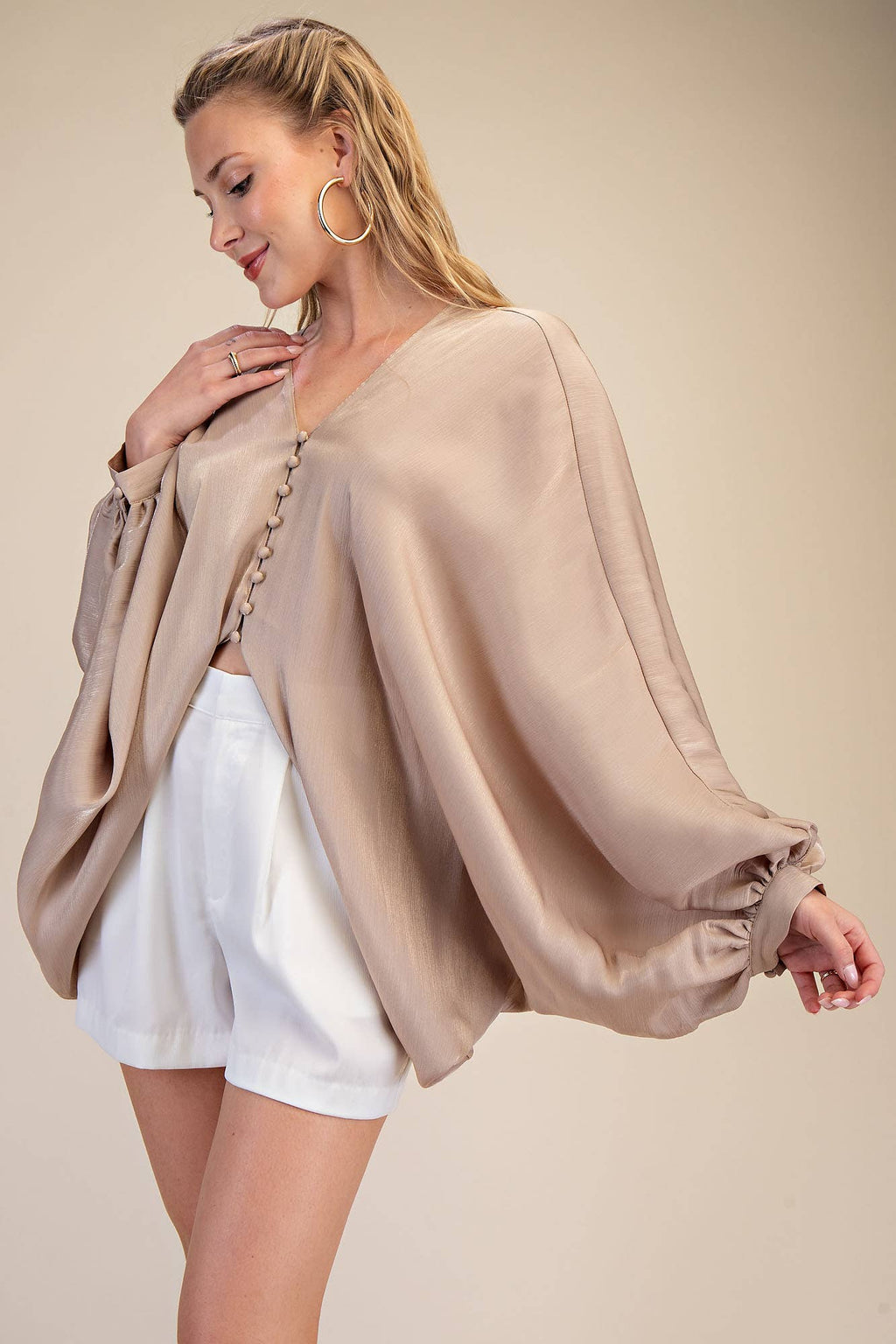 V-Neck Puff Sleeve Top