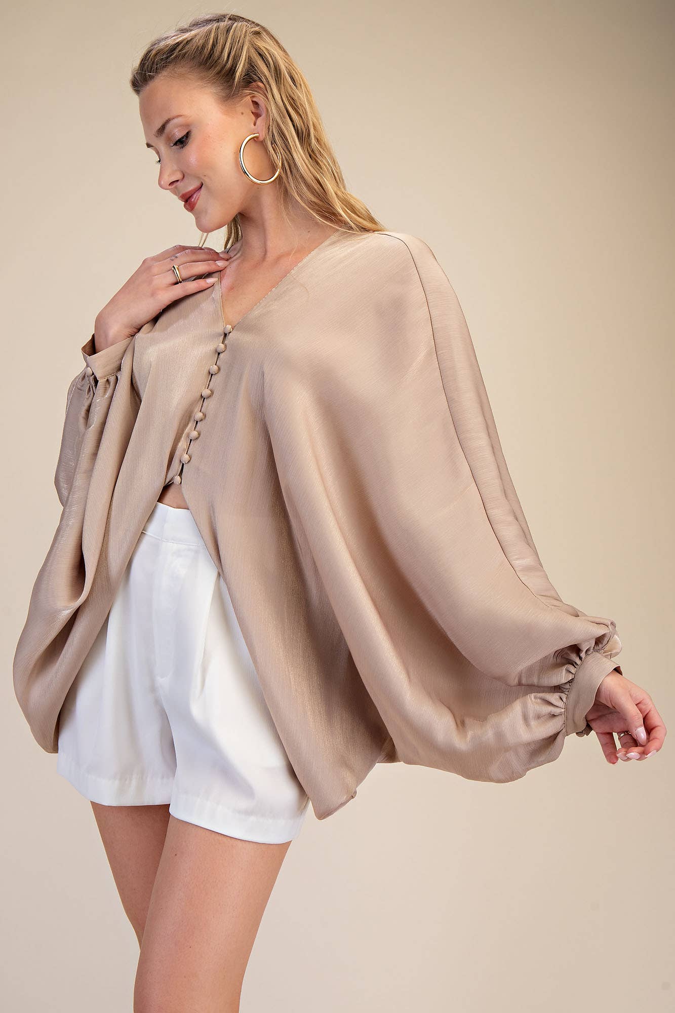 V-Neck Puff Sleeve Top