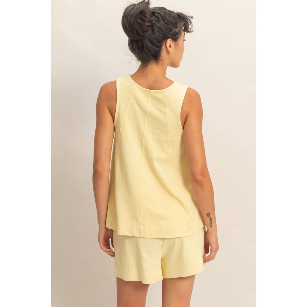 Sleeveless Round Neck Top & Shorts Set
