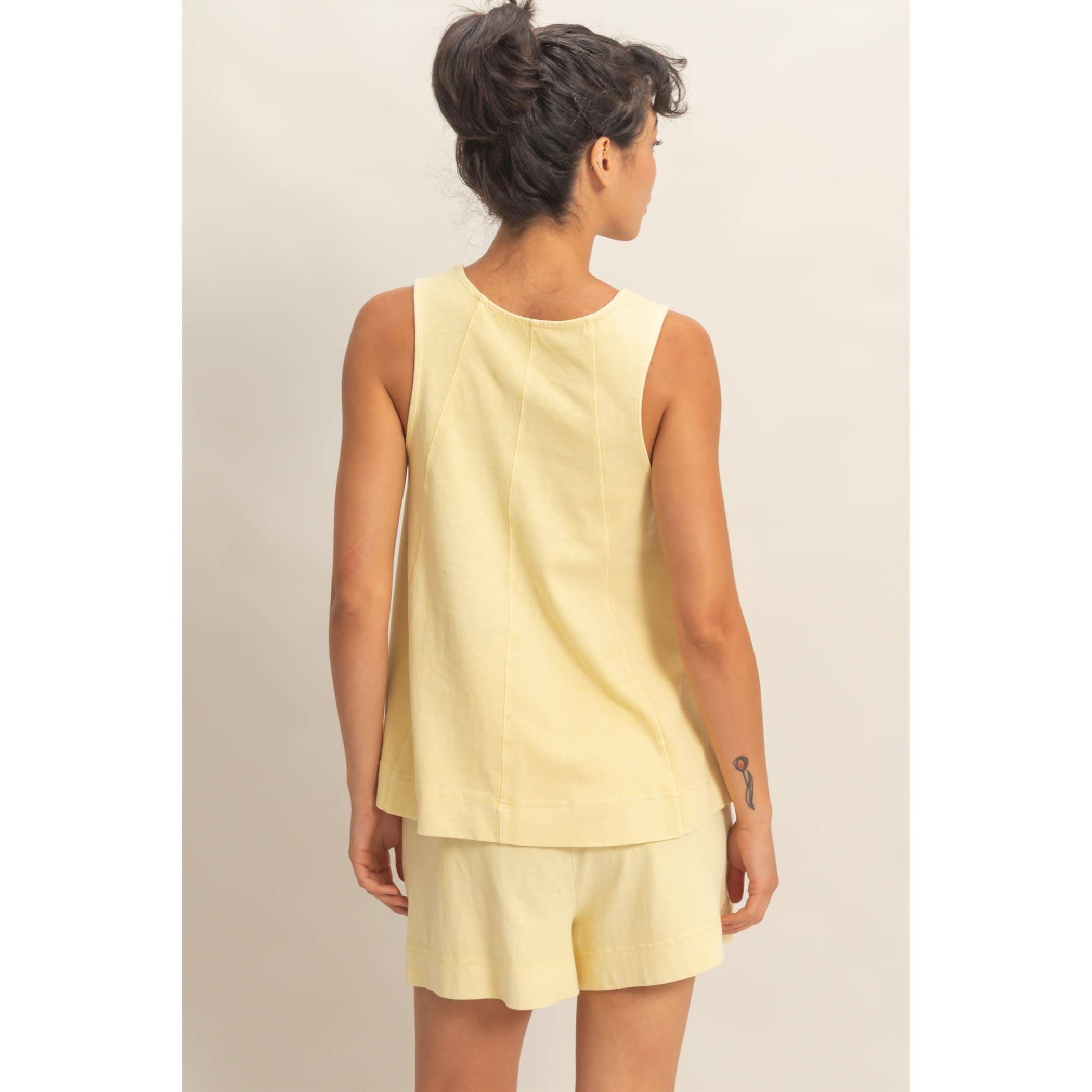 Sleeveless Round Neck Top & Shorts Set