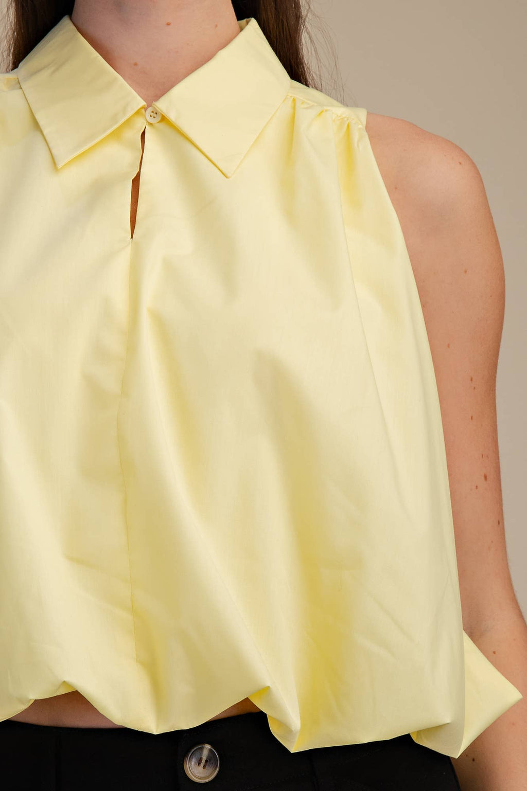 Bubble Hem Sleeveless Shirt Top