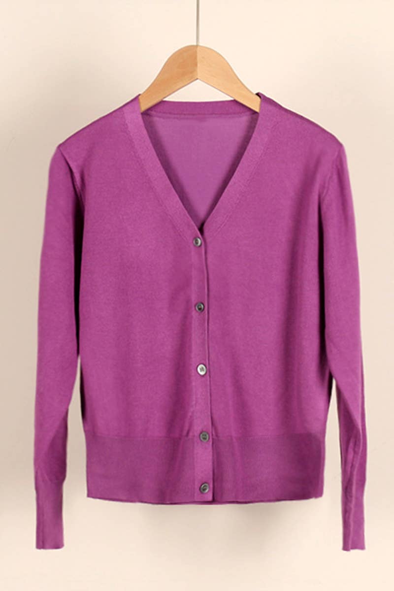 V-Neck Cardigan Sweater