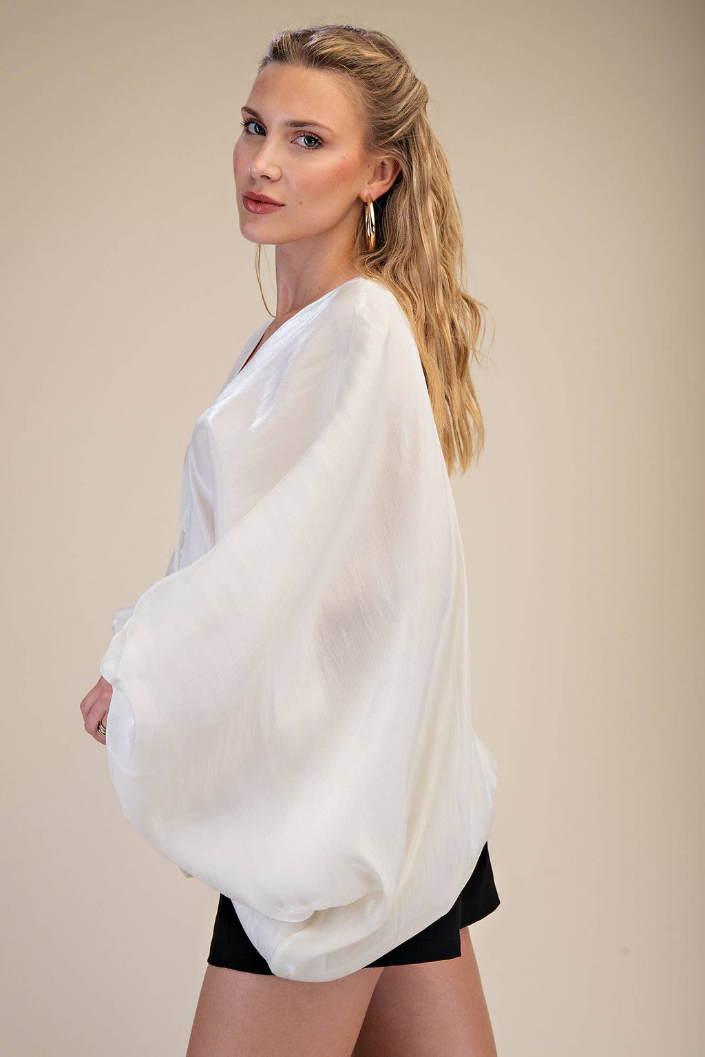 V-Neck Puff Sleeve Top