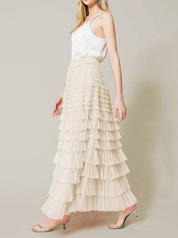 A-Line High Waisted Solid Color Tulle Skirts Bottoms – X-Cetra Boutique