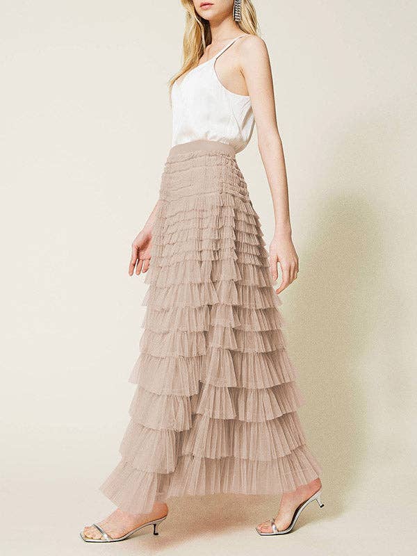 A-Line High Waisted Solid Color Tulle Skirts Bottoms – X-Cetra Boutique