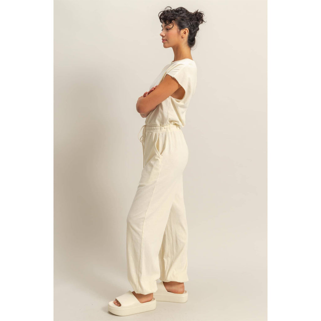 Short Sleeve Casual Jumpsuit