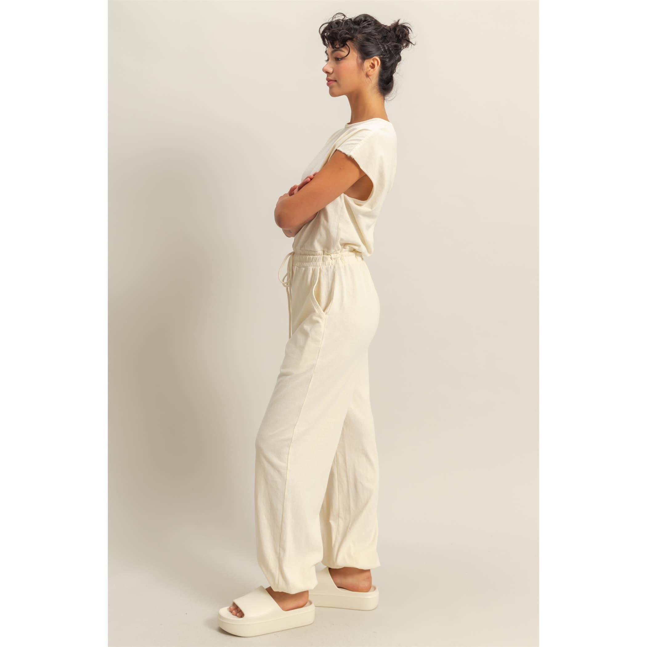Short Sleeve Casual Jumpsuit