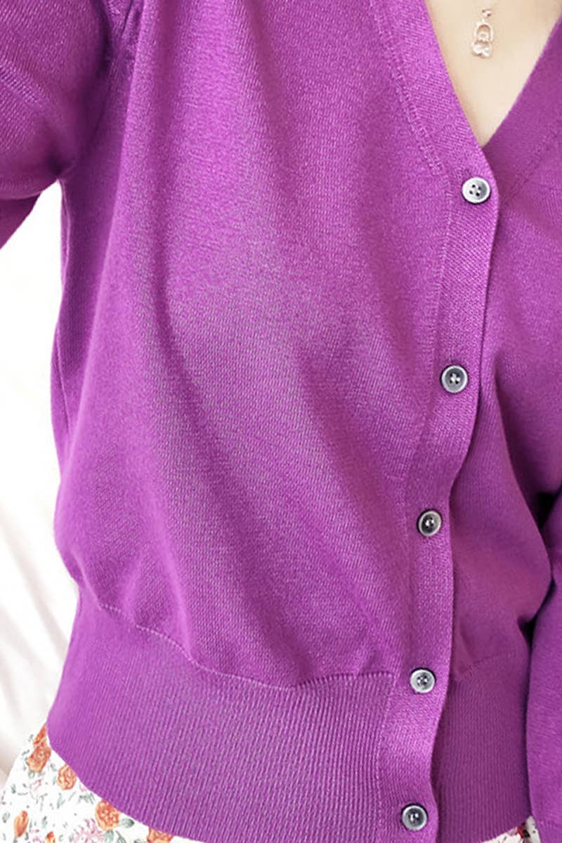 V-Neck Cardigan Sweater
