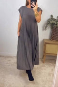 Sleeveless Pleated Dress