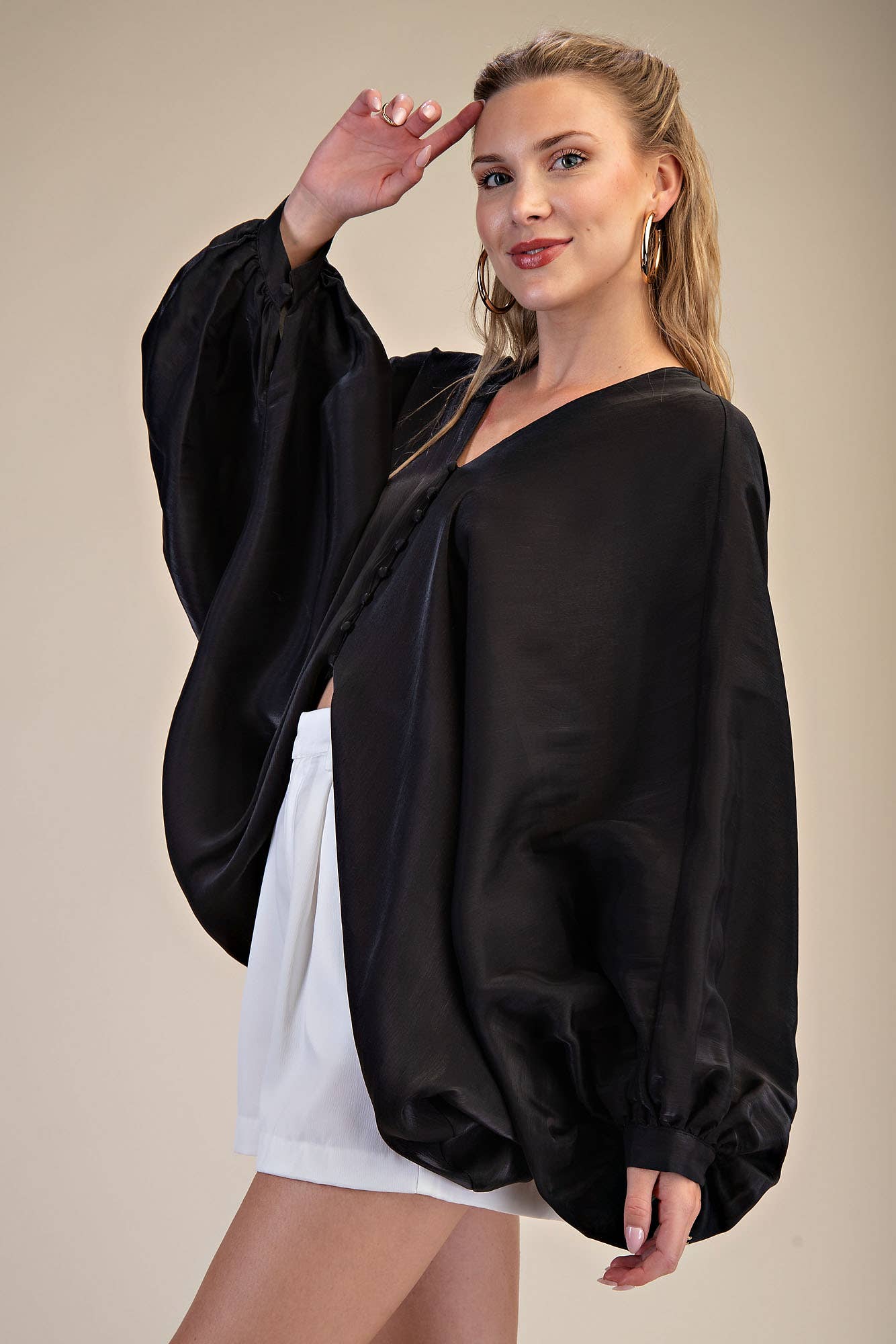 V-Neck Puff Sleeve Top