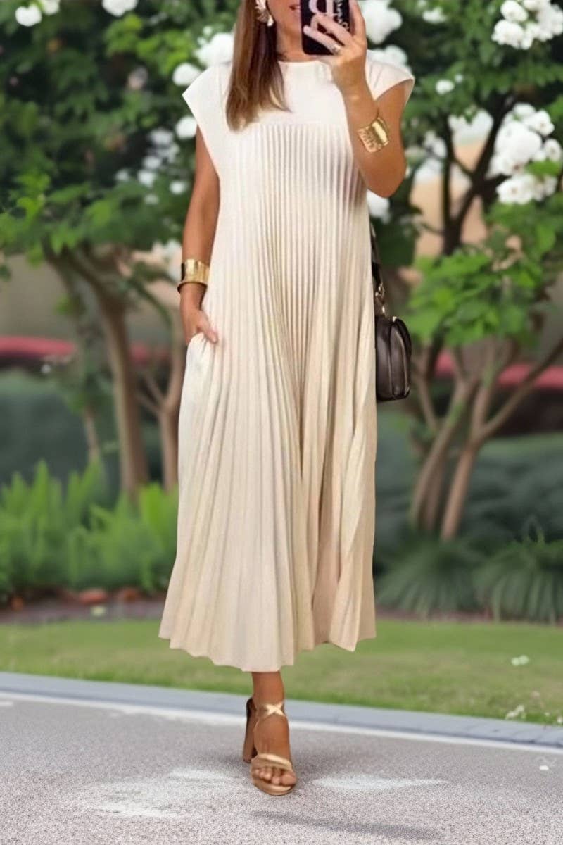 Sleeveless Pleated Dress