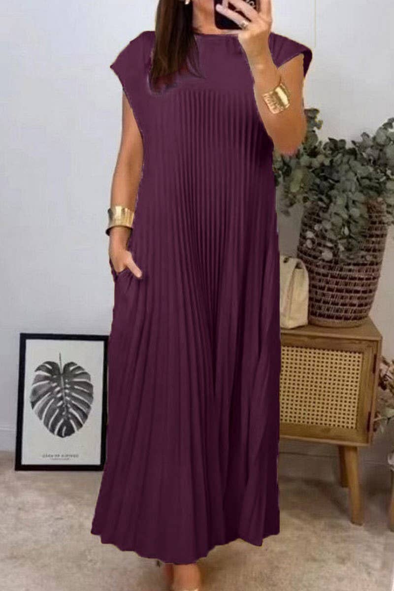 Sleeveless Pleated Dress