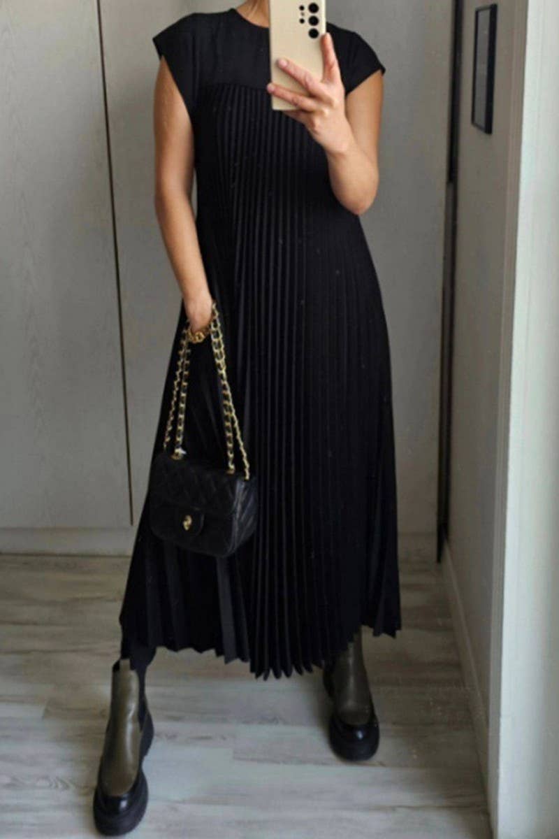 Sleeveless Pleated Dress