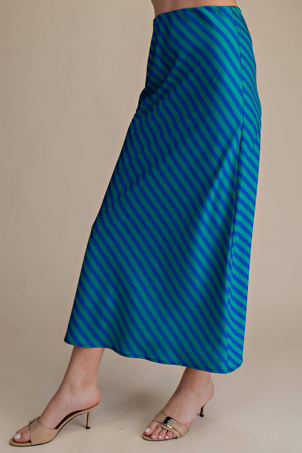 Waist Elastic Band Midi Skirt