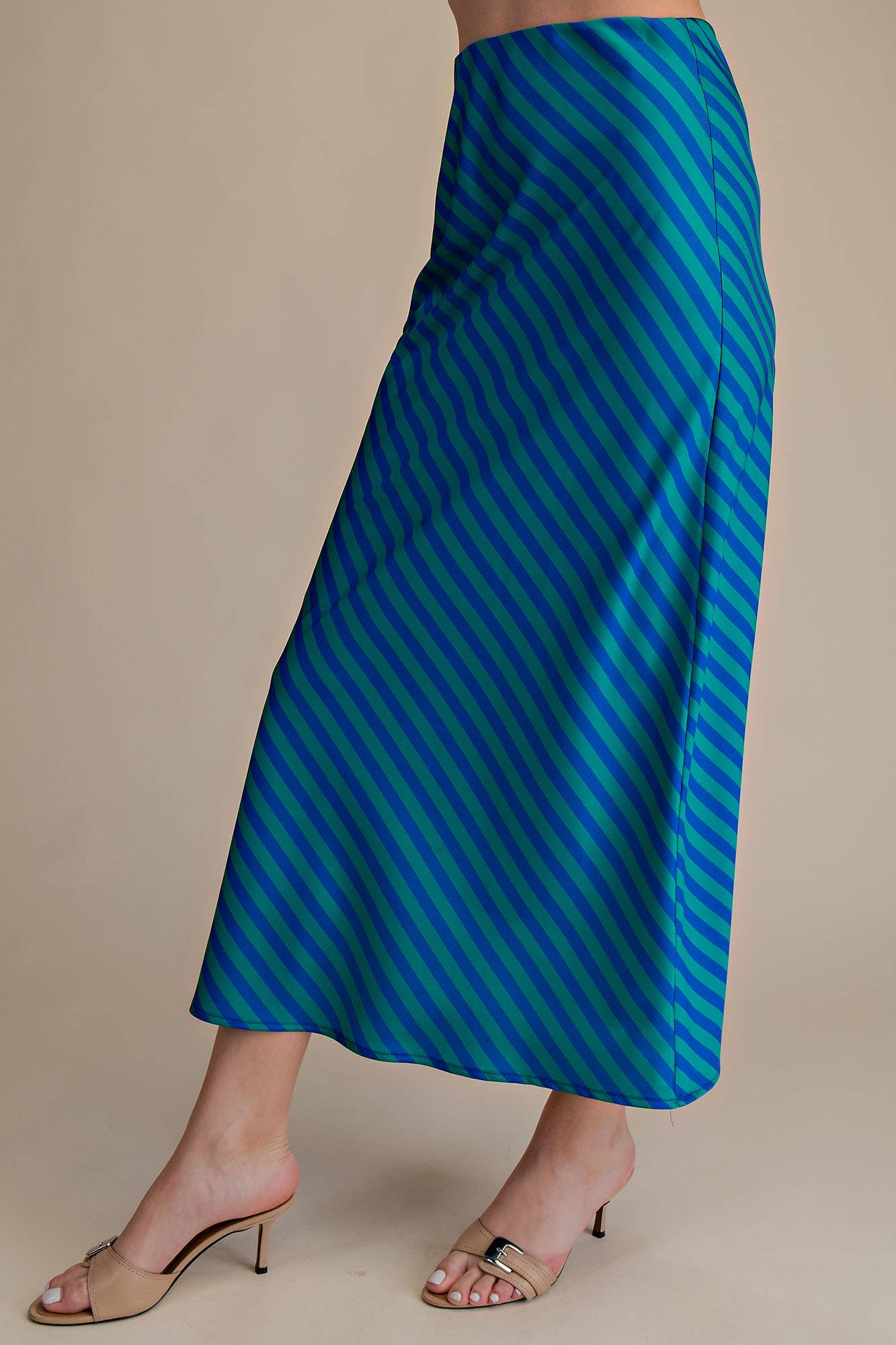 Waist Elastic Band Midi Skirt